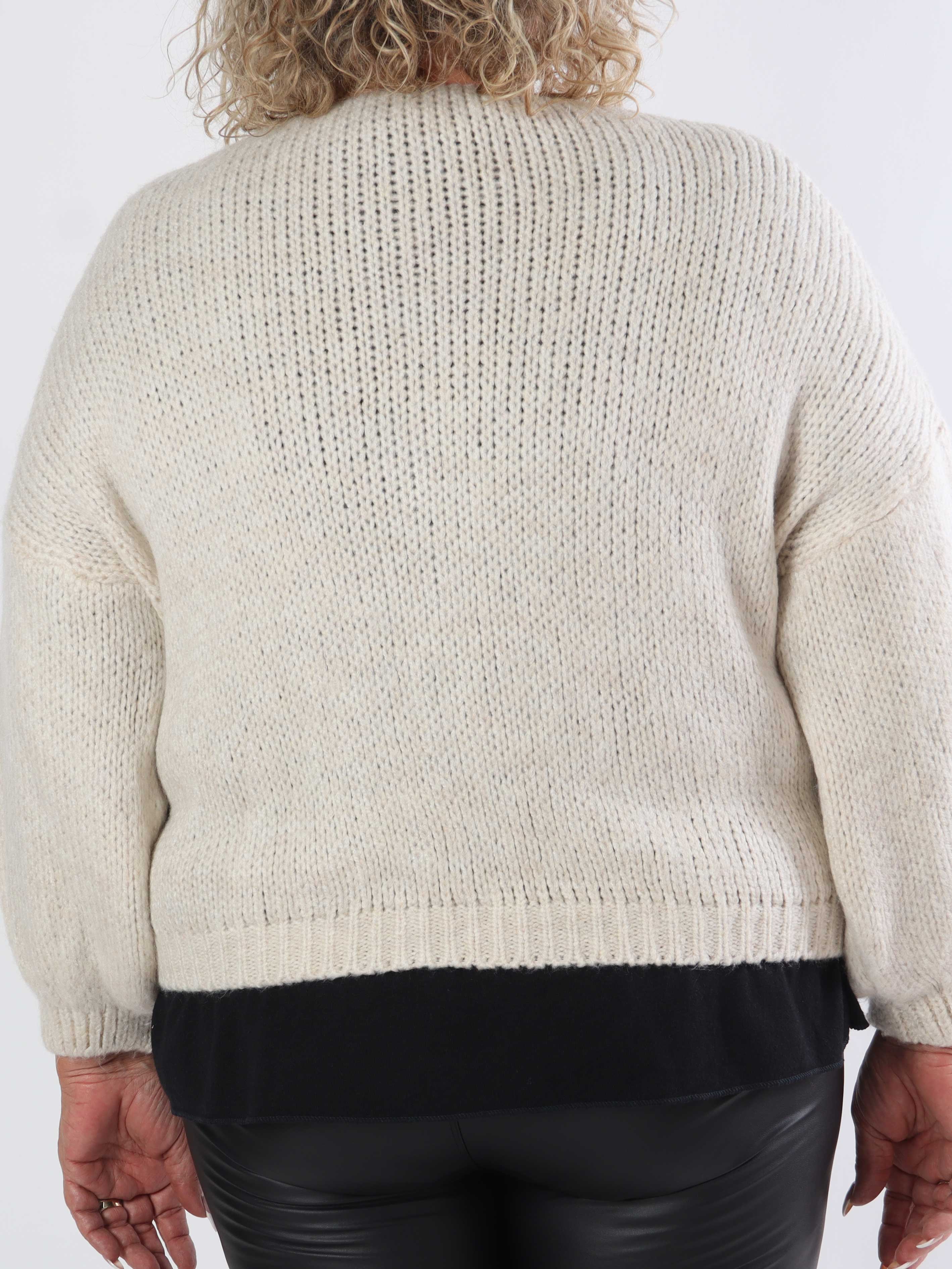 Kimberly - Sød plus size strikcardigan med sløjfer